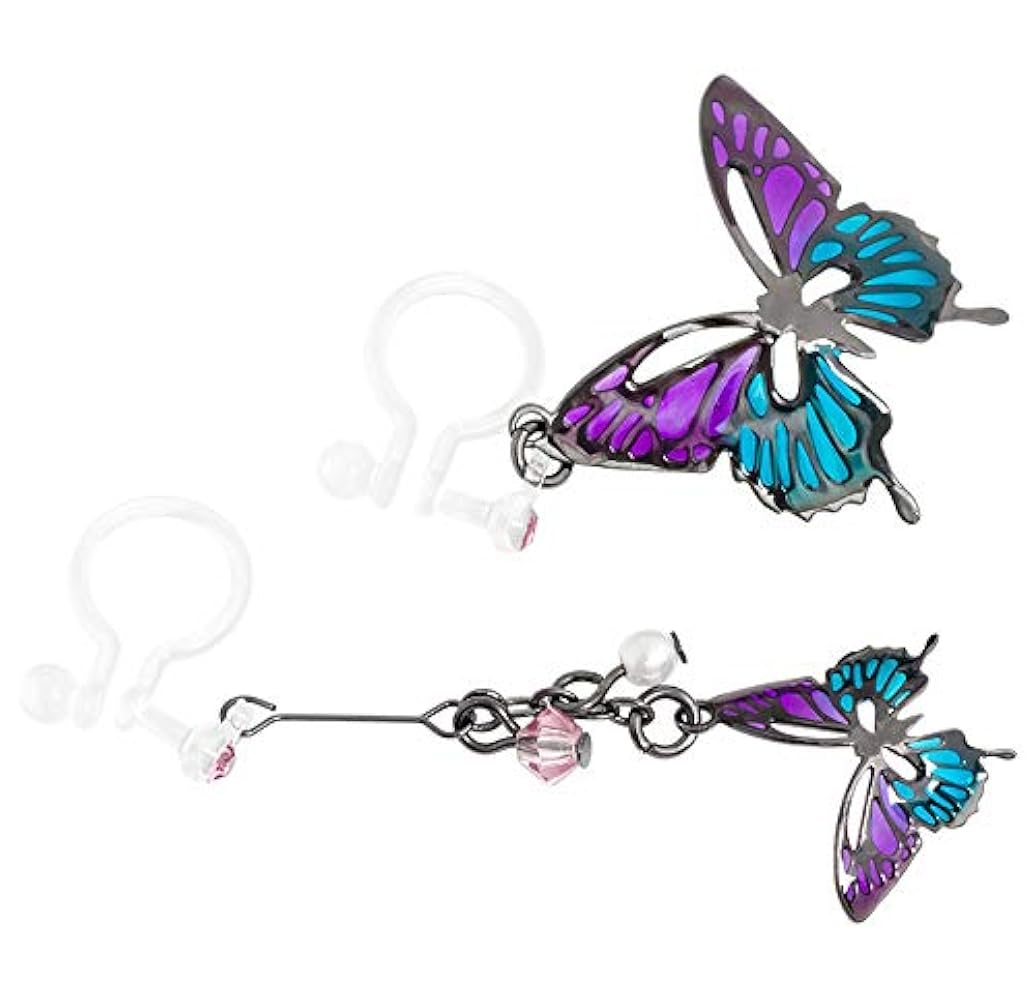 Amazon | ONNFMH イヤリング ノンホール 蝶 レディース 揺れる